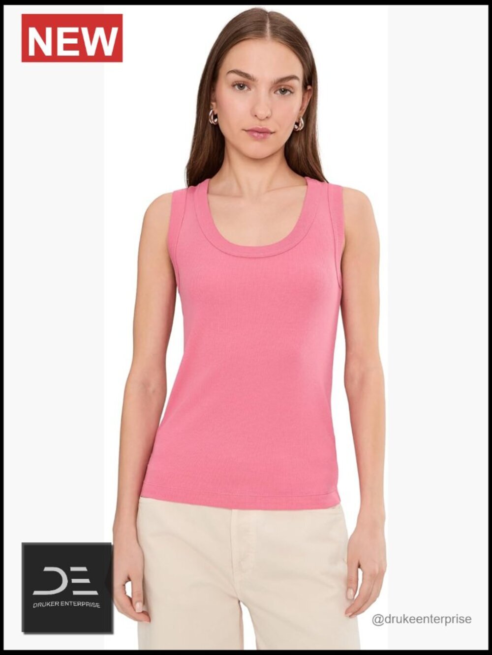 Perfect Knit Rib Scoop Tank - Fitted Textured Tank Top